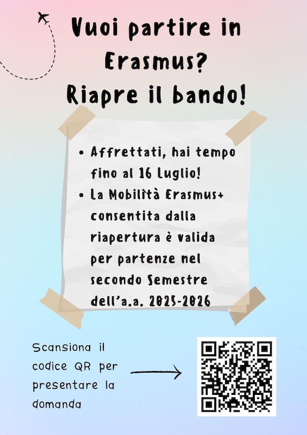 Locandina bando Erasmus riapertura